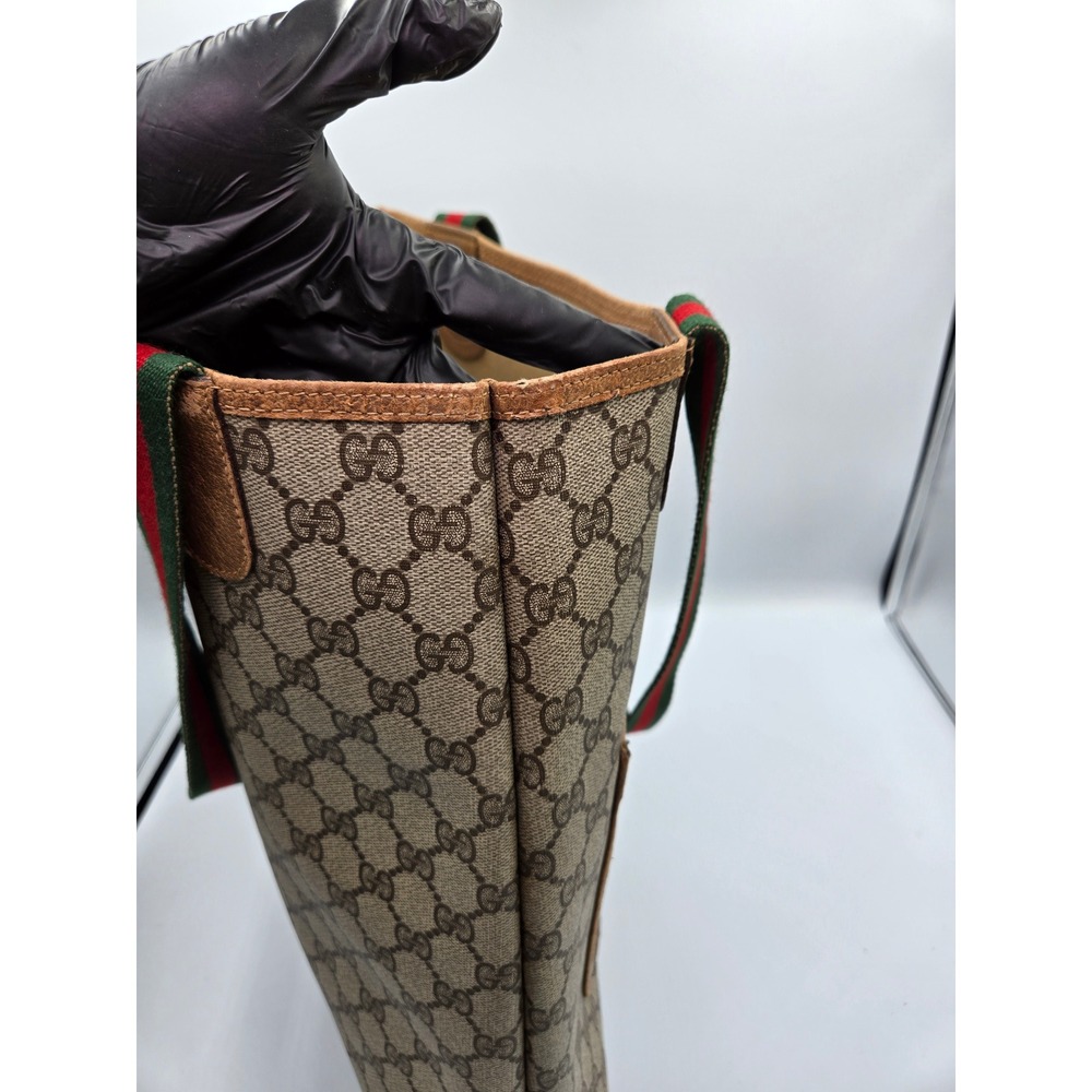 Vintage Gucci GG Monogram Tote Bag Handbag Purse with Pocket Classic - Picture 12 of 15